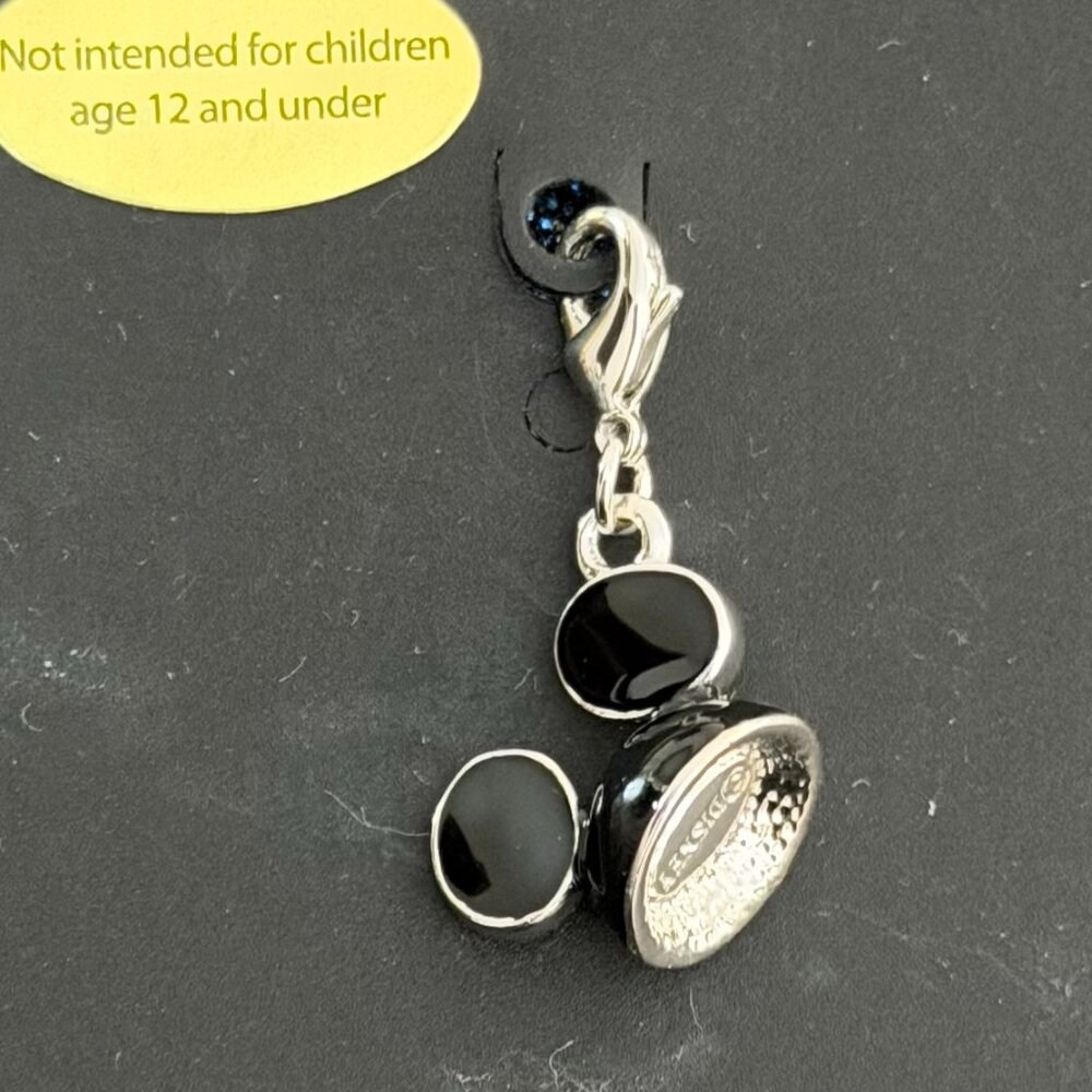 Arribas Brothers Mickey Mouse Ear Hat Charm Swarovski Crystals & Black Enamel - Picture 2 of 2